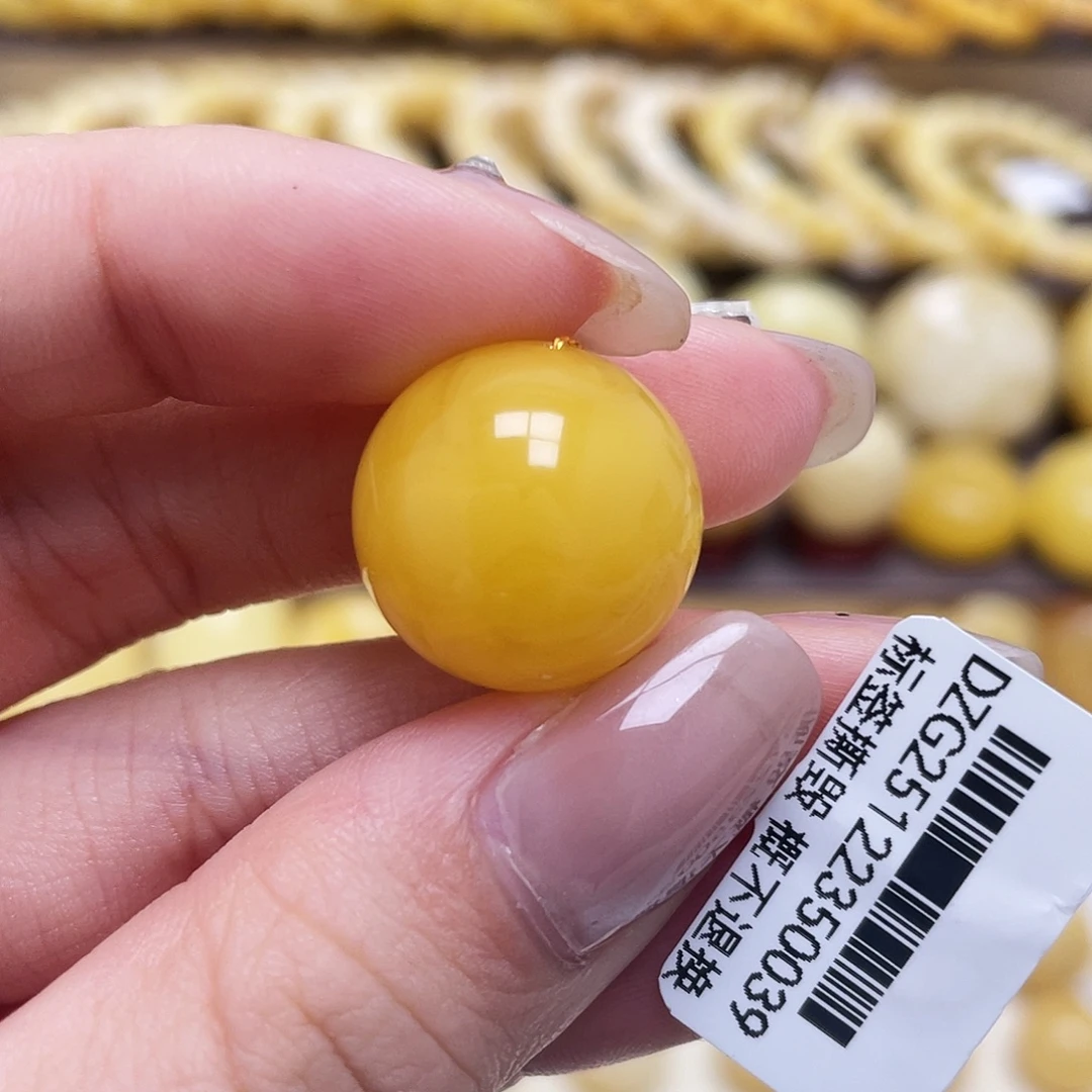 琥珀未镶嵌裸石17.7mm圆珠