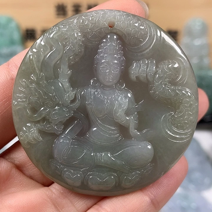 翡翠未镶嵌颈饰玉龙观音福利