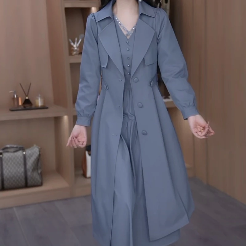 2025春季新款时尚高级感优雅大气减龄收腰显瘦修身中长款风衣外套