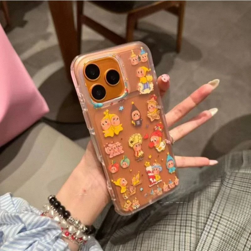 透明满屏星星人适用于iPhone17promax手机壳16少女心15可爱14防摔