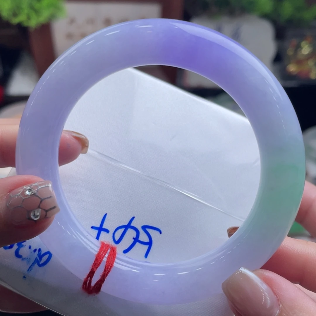 翡翠未镶嵌手镯54.6春彩 强推 颜值担当