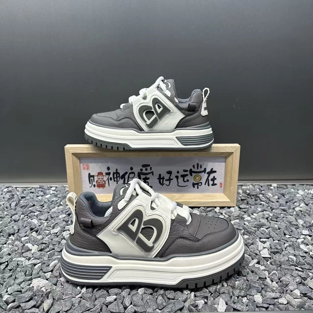 秋季时尚百搭男款韩版低帮厚底新款男士潮流板鞋舒适软底休闲鞋