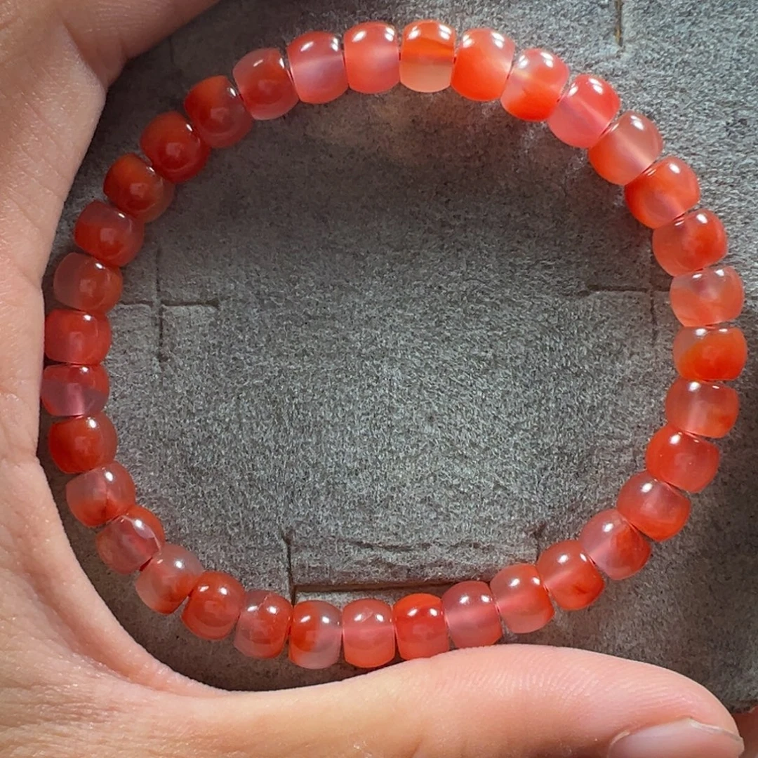 南红玛瑙未镶嵌天然原矿直切单圈6