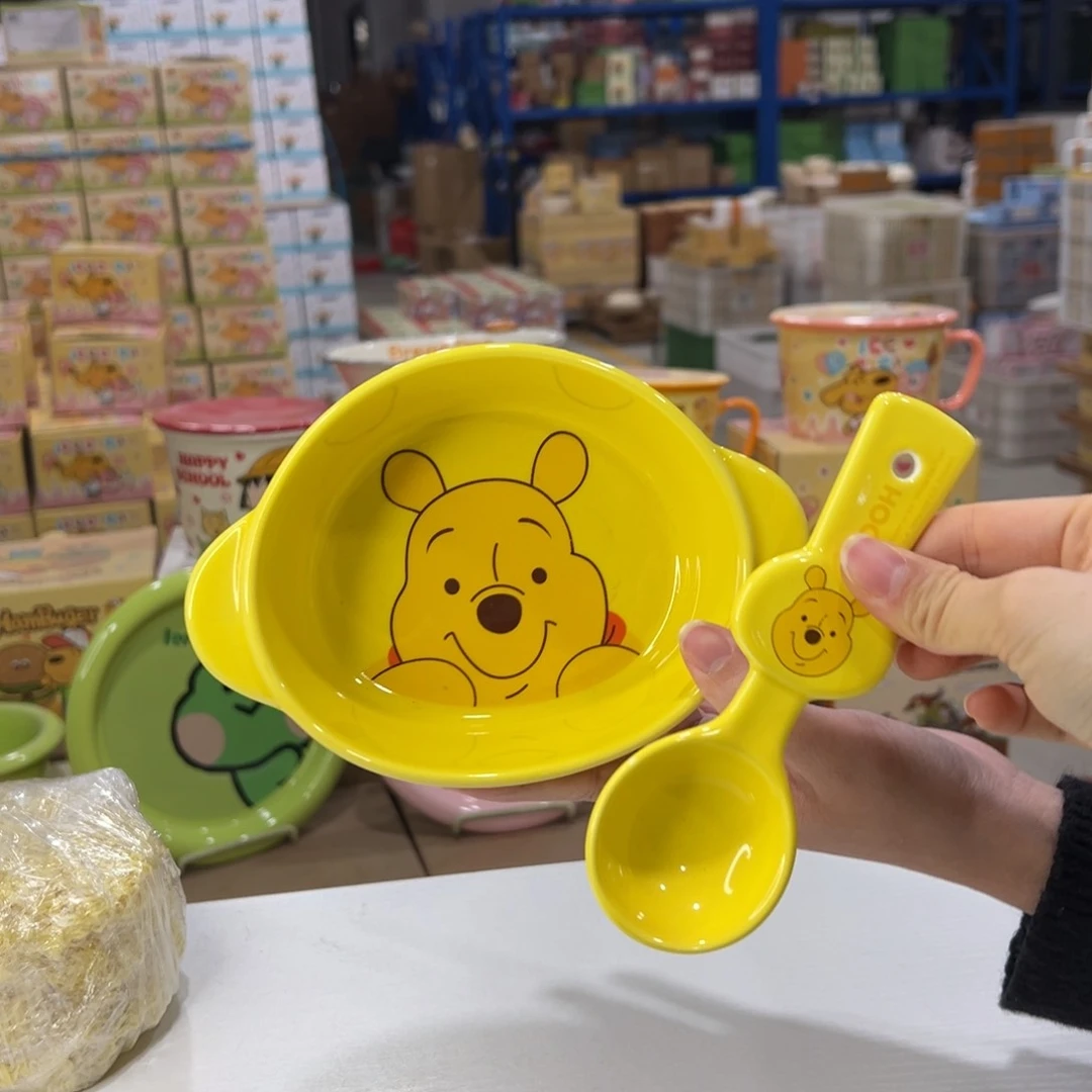 瓷维尼熊双耳碗加勺子