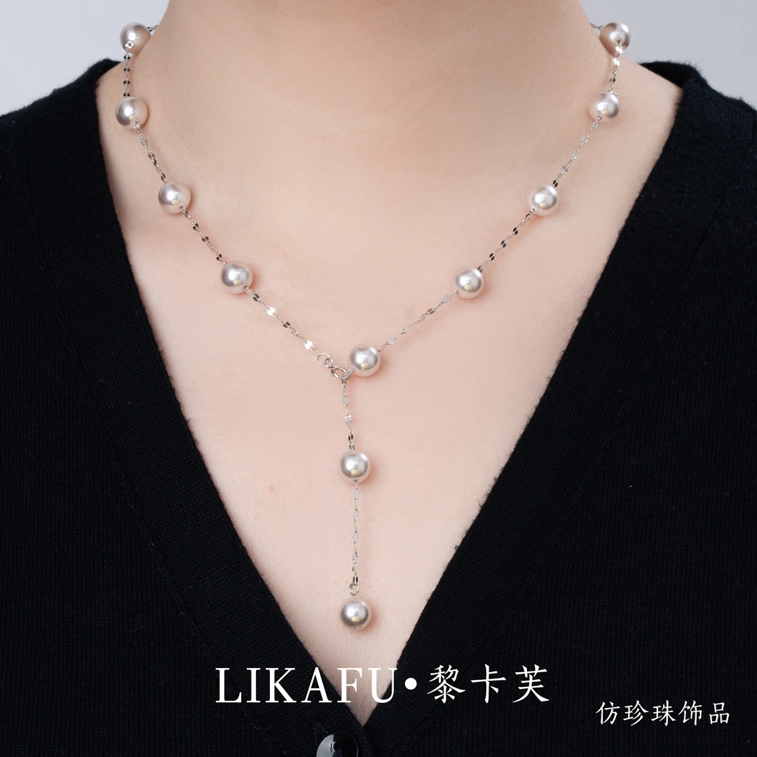 铜合金合成锆石项链 合成立方氧化锆 黎卡芙【满天星】时尚轻奢项链