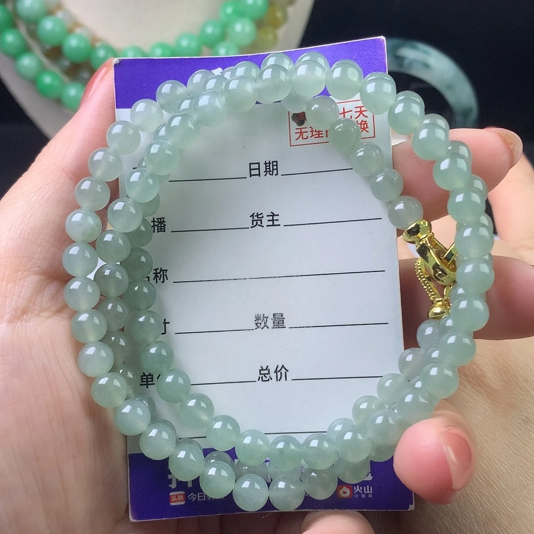 翡翠未镶嵌手链卡6.4