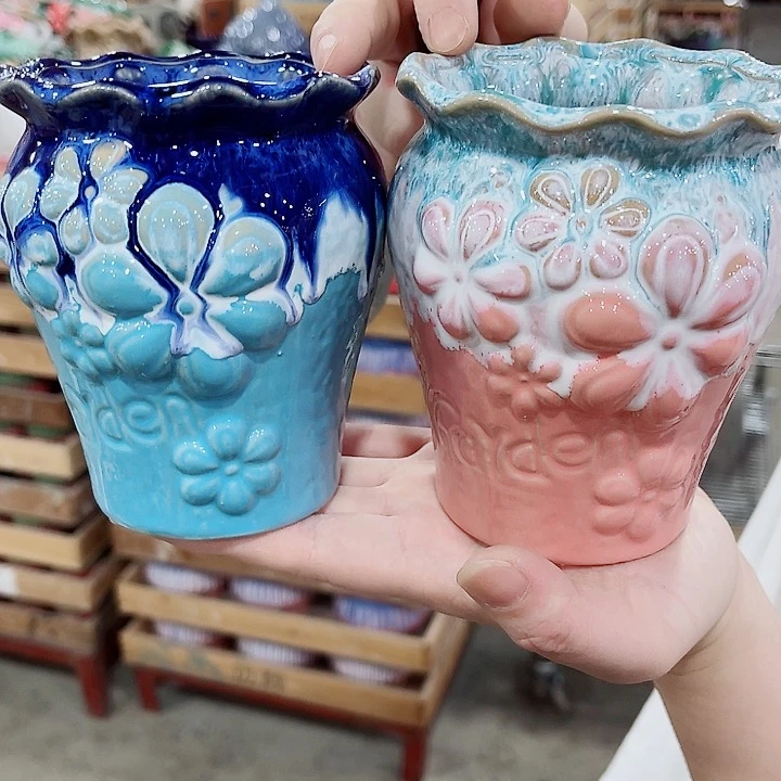 有孔，凑10元包邮陶瓷花盆发货！