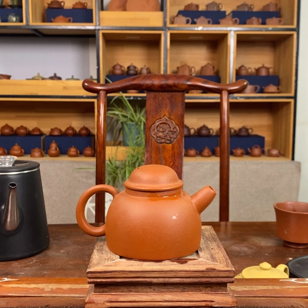 茶壶紫砂红泥渔翁壶