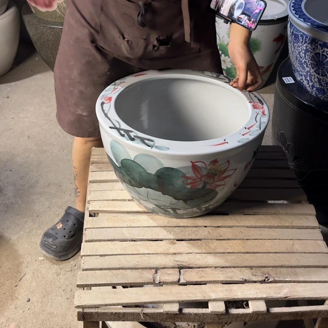 瓷片平口红荷花40888888