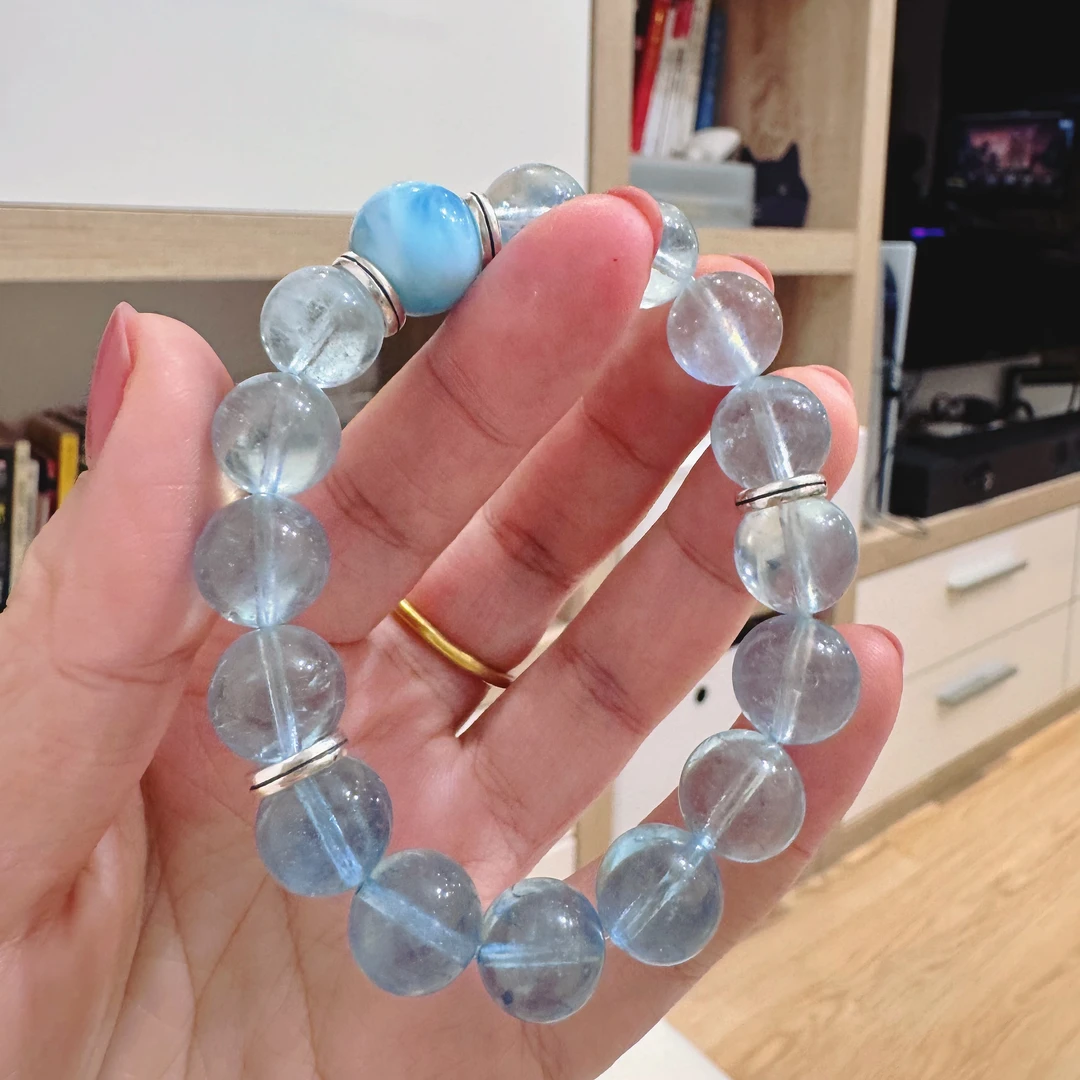 Lonel/洛奈 925银手链 蓝色夏天纯银手链蓝色单圈