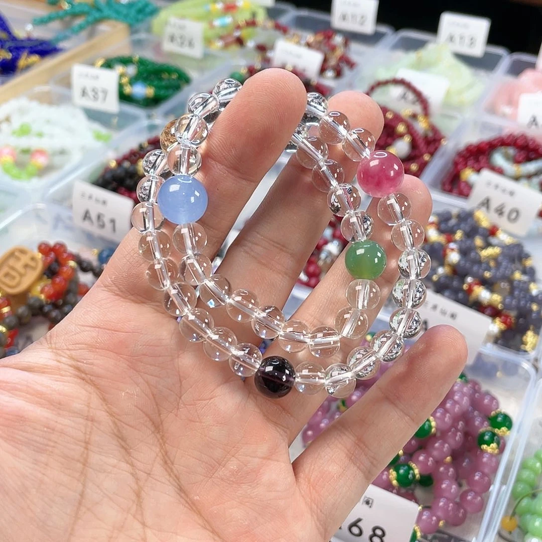 檀香木手串银S925镀金镶嵌