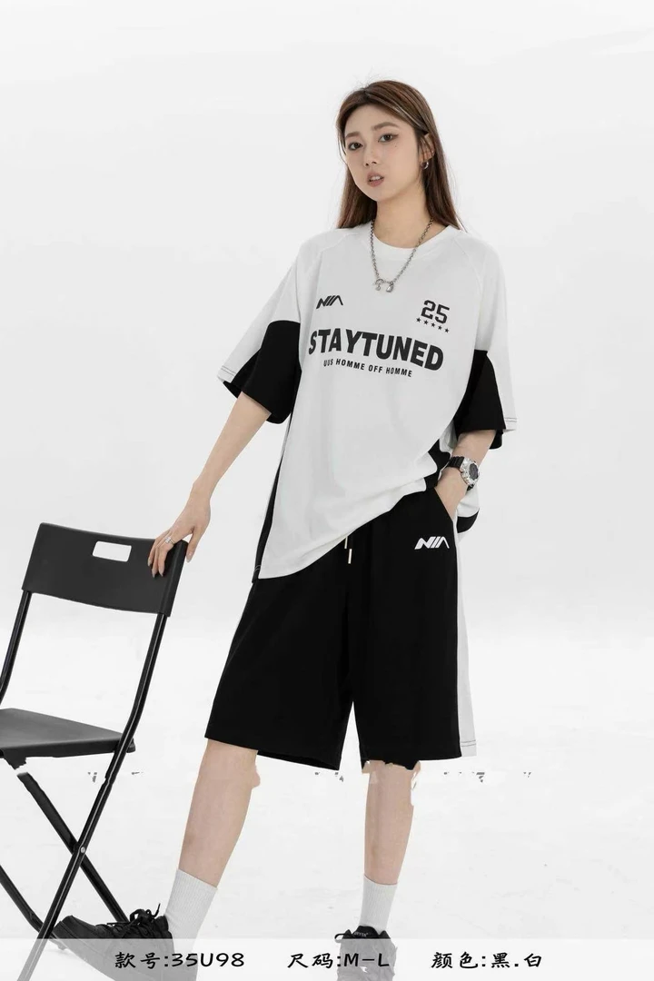 青少年潮牌超酷男孩女孩中性款套装