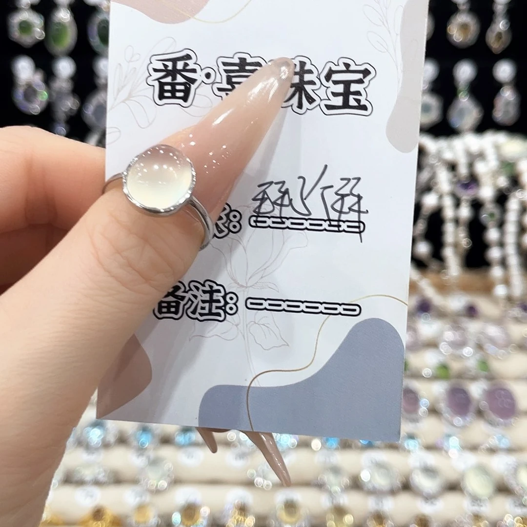 蛇纹石玉银S925镶嵌戒指戒指