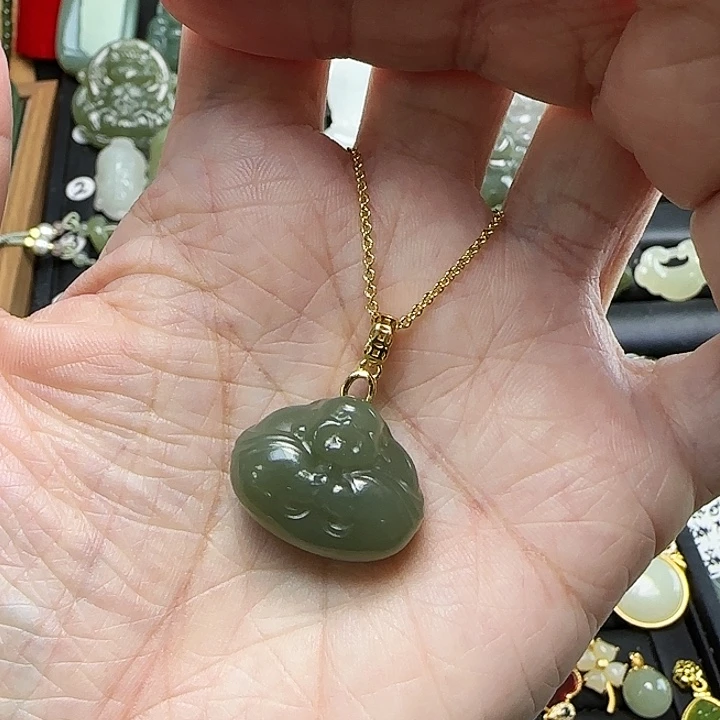 颈饰银S925镶嵌和田玉