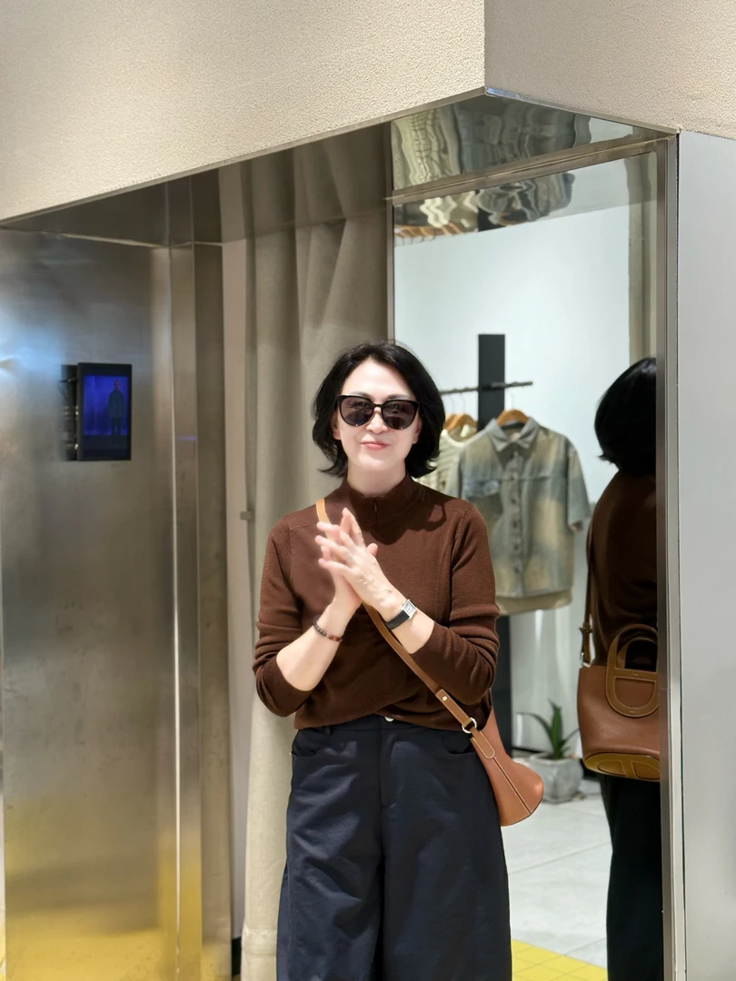 YGC【半拉链】羊毛衫长袖针织半拉链立领女士时尚