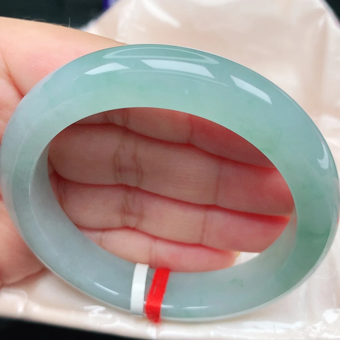 未镶嵌手镯翡翠59冰胶蓝细腻