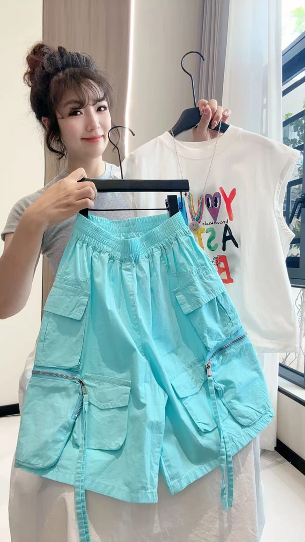 男童工装裤拉链包包宝宝短裤夏季儿童夏款裤子韩版潮纯棉2025新款