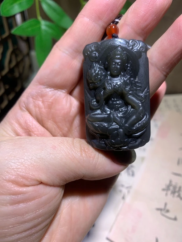 和田玉烟紫杜母平安牌