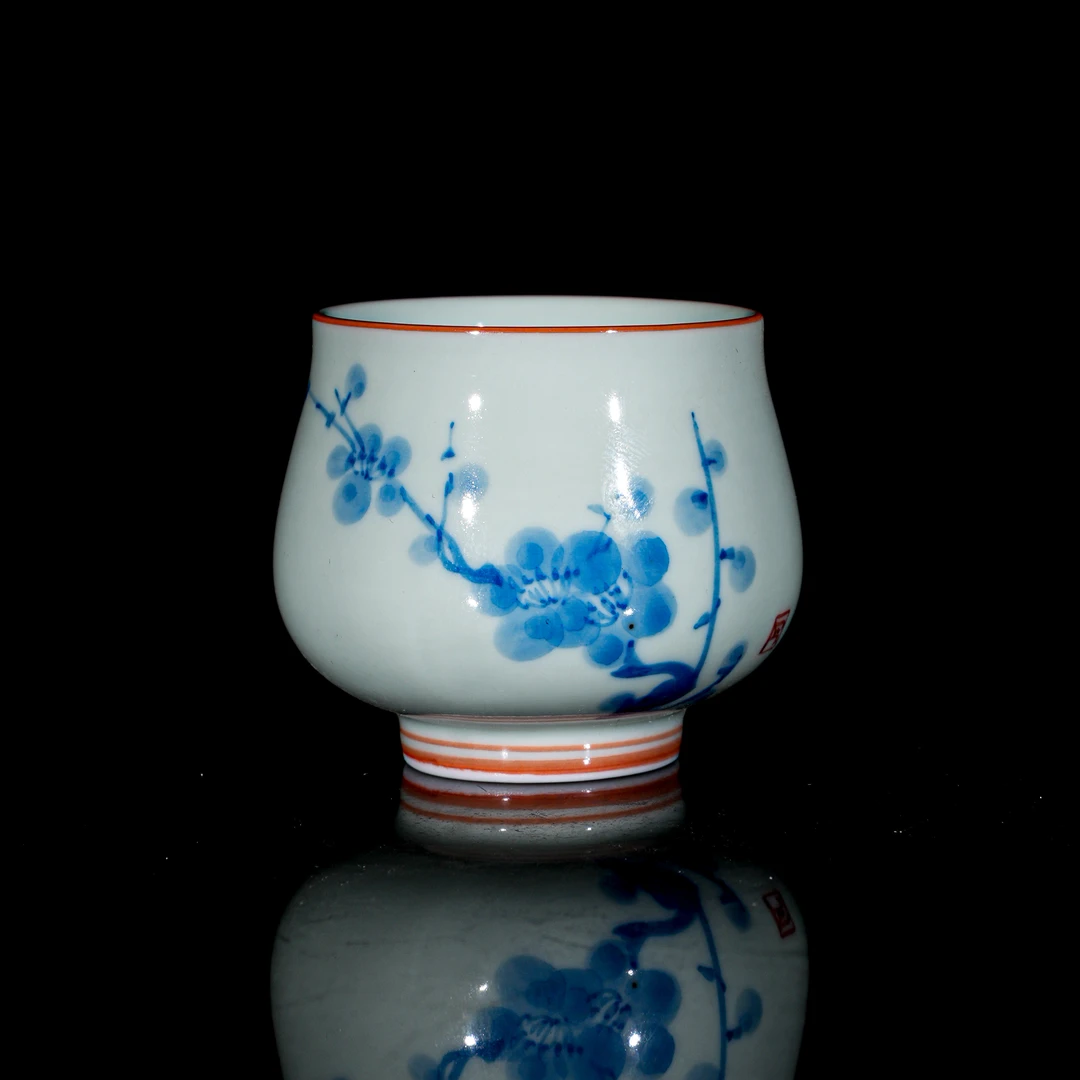 【央博供应链】手绘梅花鼓型杯
