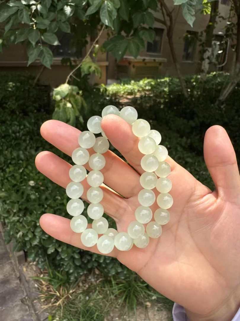 晴水猫眼9.5mm-10mm和田玉手串多样性发货拍一发一