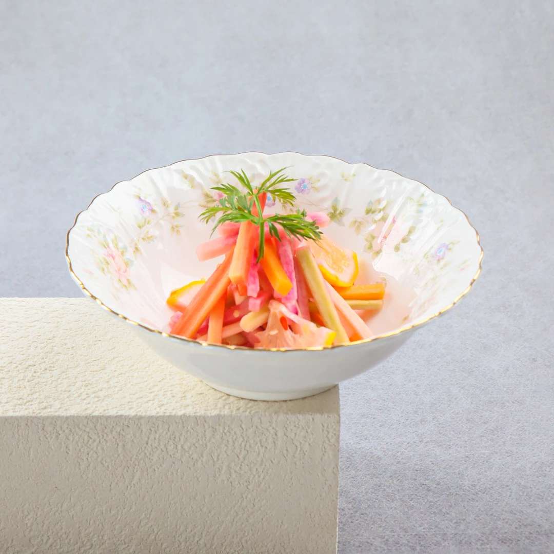 先锋匠厨餐具法式小清新碎花斗碗酒店会所高级凉菜网红意境菜