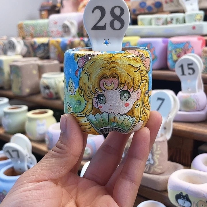 28…..手工手绘花盆
