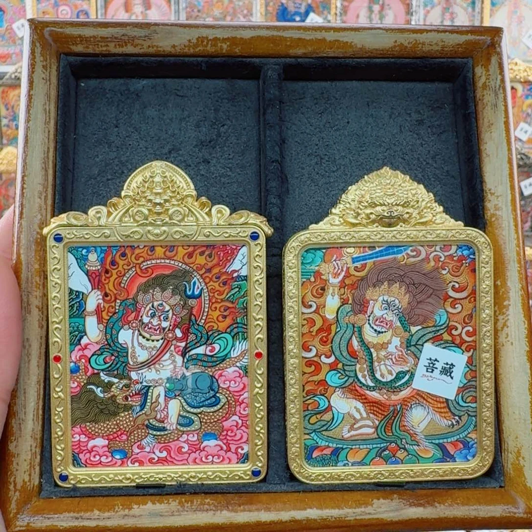 一***-吊坠白财+不动 热贡纯手绘