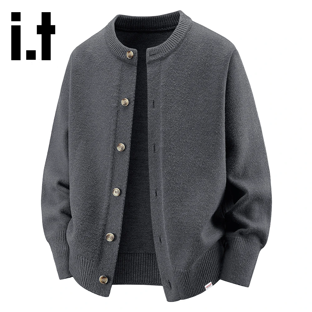 it:CHOCOOLATE时尚纽扣款针织开衫毛衣男士秋冬季休闲保暖外套潮