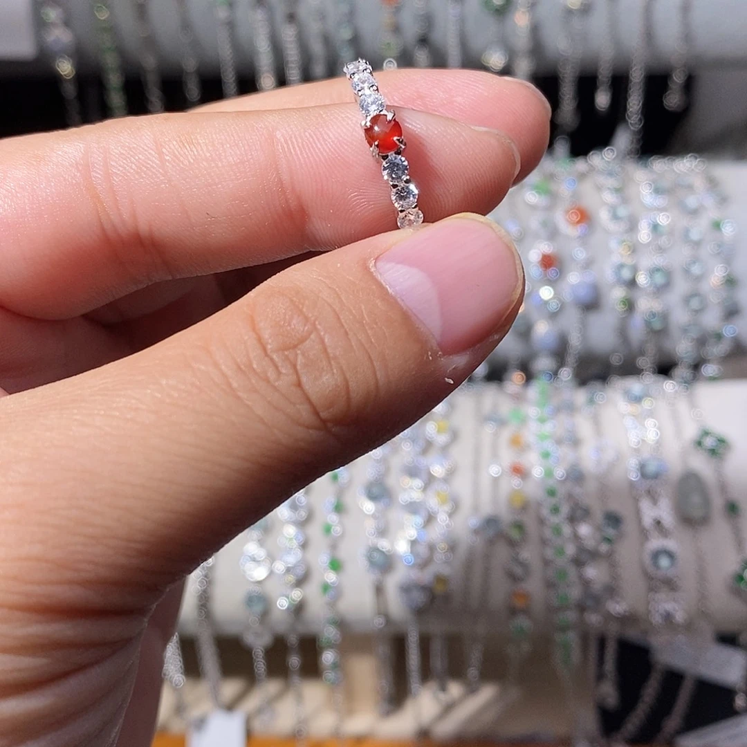 翡翠银S925镶嵌戒指