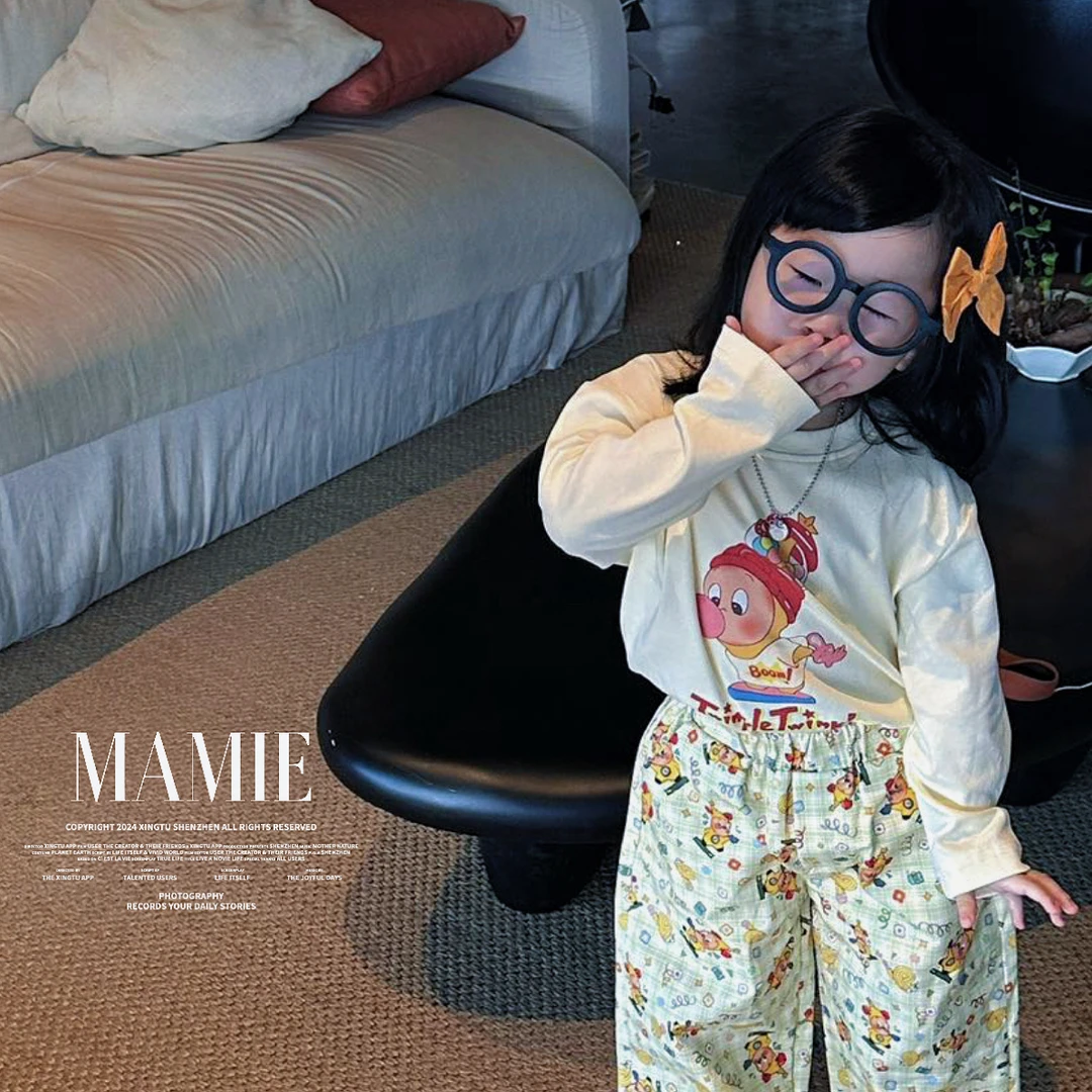 麦米原创【幼儿园神裤】——星星人帆布松紧腰直筒裤