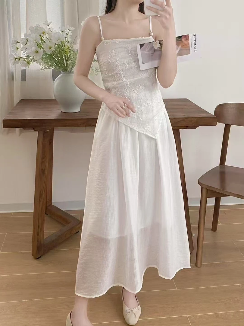 假两件连衣裙民族风吊带裙复古国风629