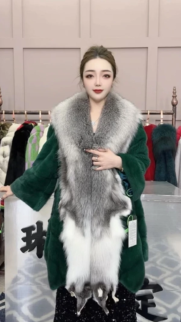 中长款简约气质毛毛外套百搭加厚冬季轻奢女款外套