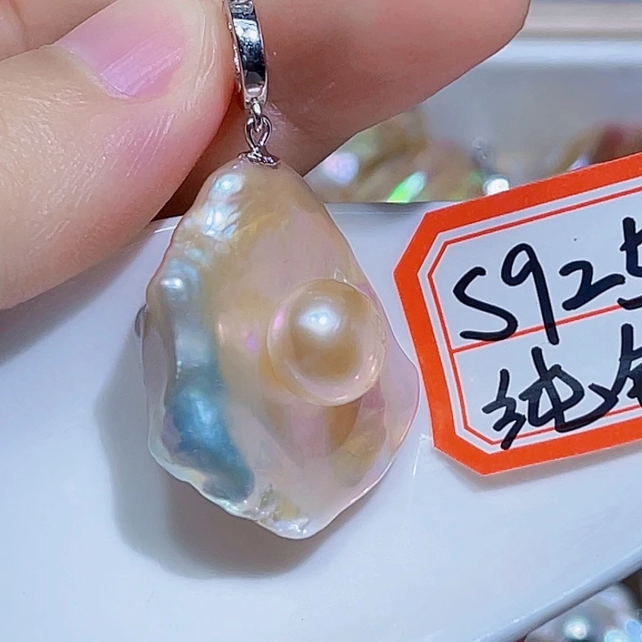 淡水珍珠银S925镶嵌颈饰