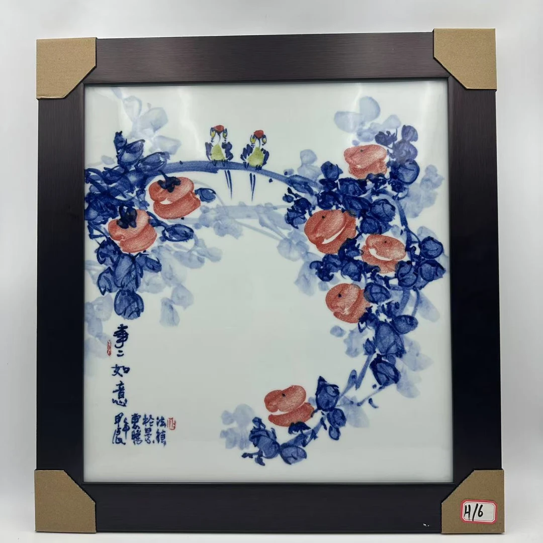 【青花国语】景德镇纯手工手绘事事如意瓷板画