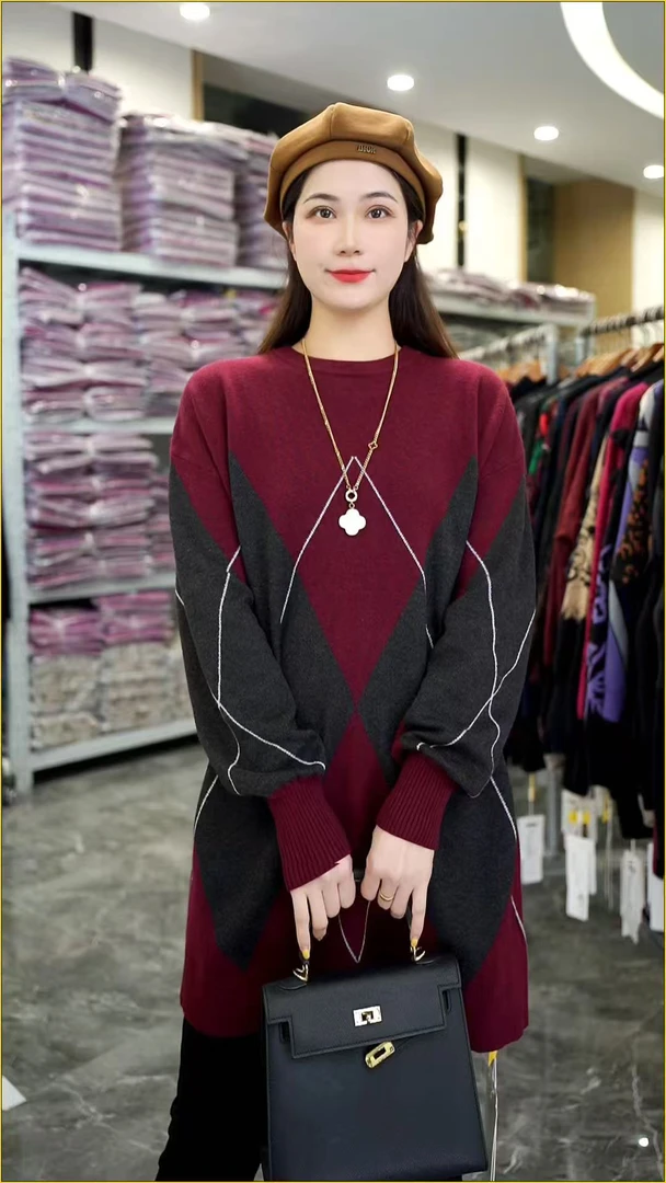 加厚保暖【海棠】秋冬必备时尚大气上档次高档毛衣上衣-6117#