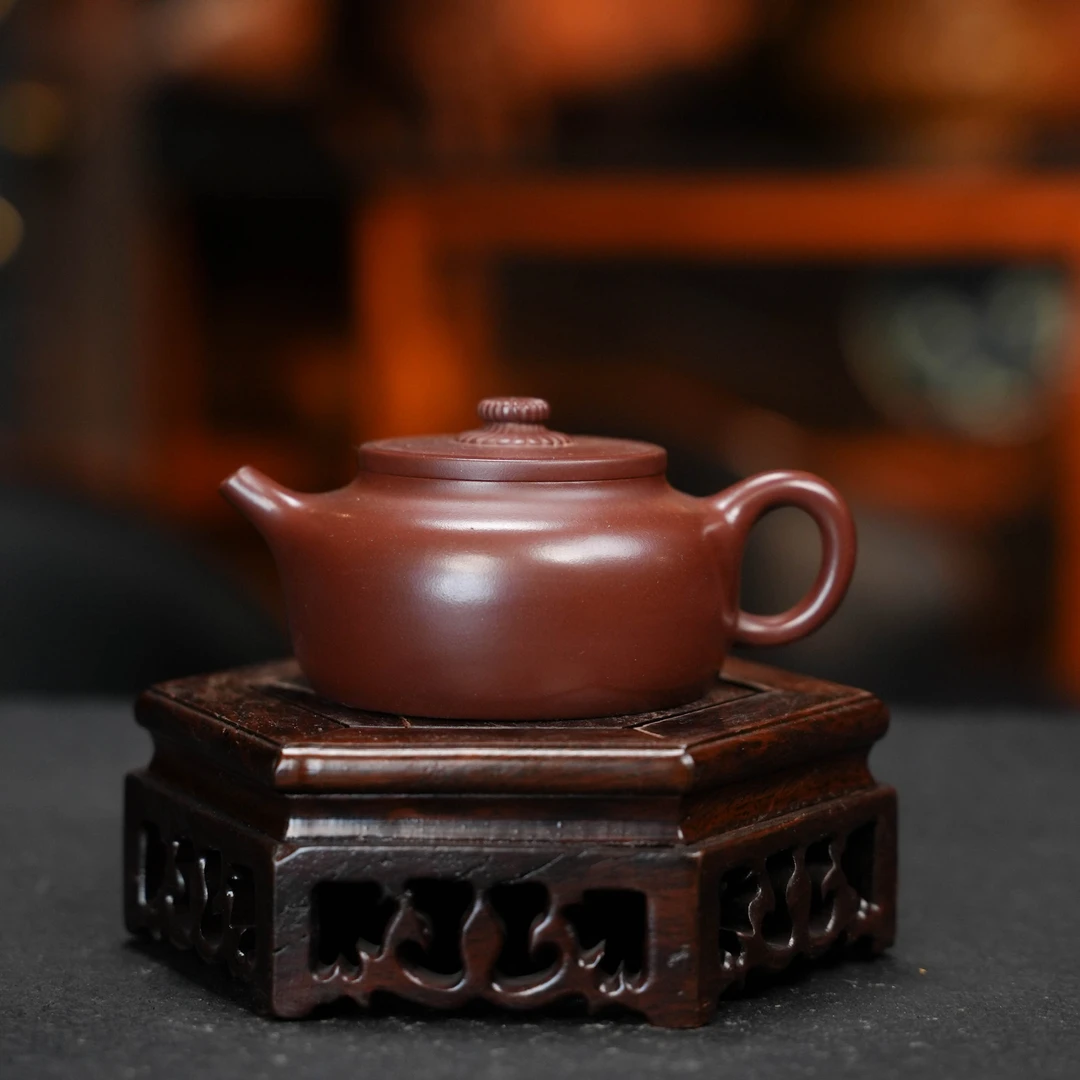 范家壶庄《秋菊颂》大生龙血砂220cc品牌系列手工紫砂壶