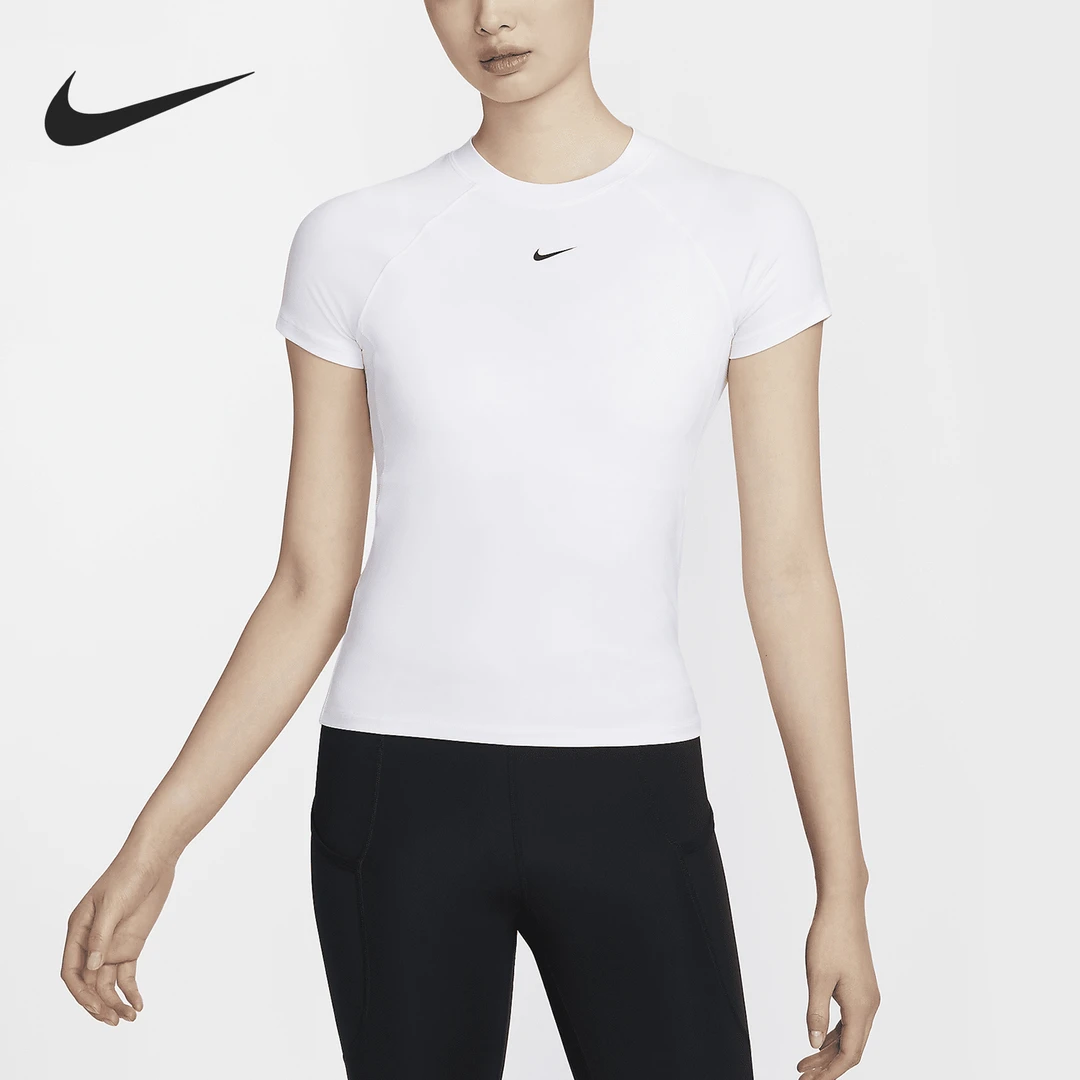 Nike/耐克正品2024新款女士简约圆领透气运动短袖FV7843-100