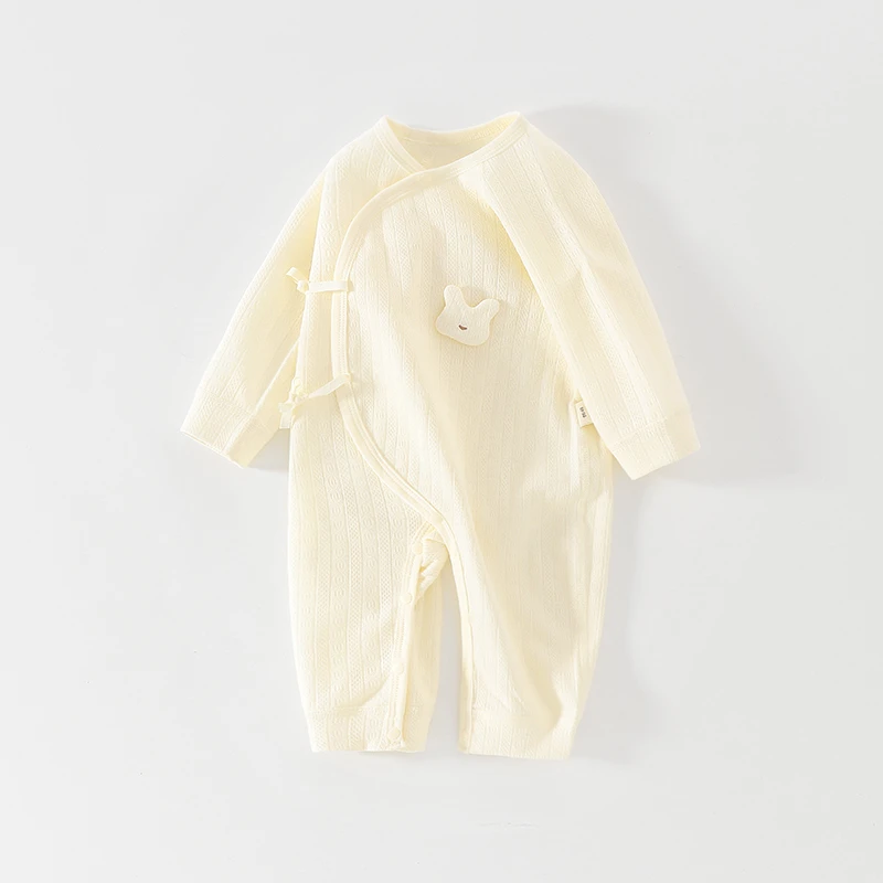 小兔宝宝 婴儿衣服春夏薄款男女宝宝长袖闭哈纯棉哈衣爬服空调服