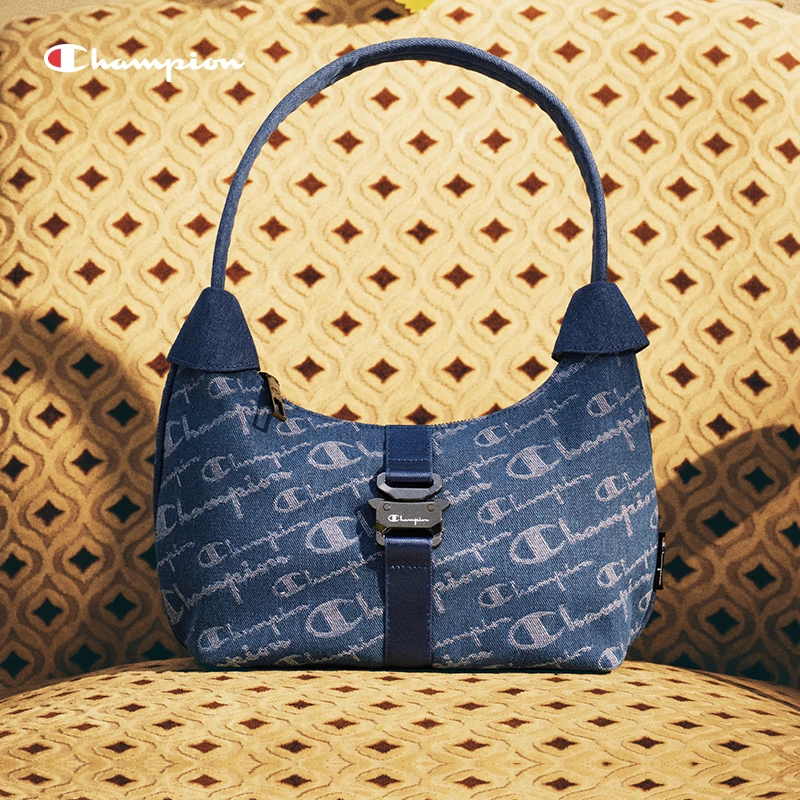 Champion【满印腋下包】牛仔蓝色时尚百搭复古单肩腋下包25SSP39