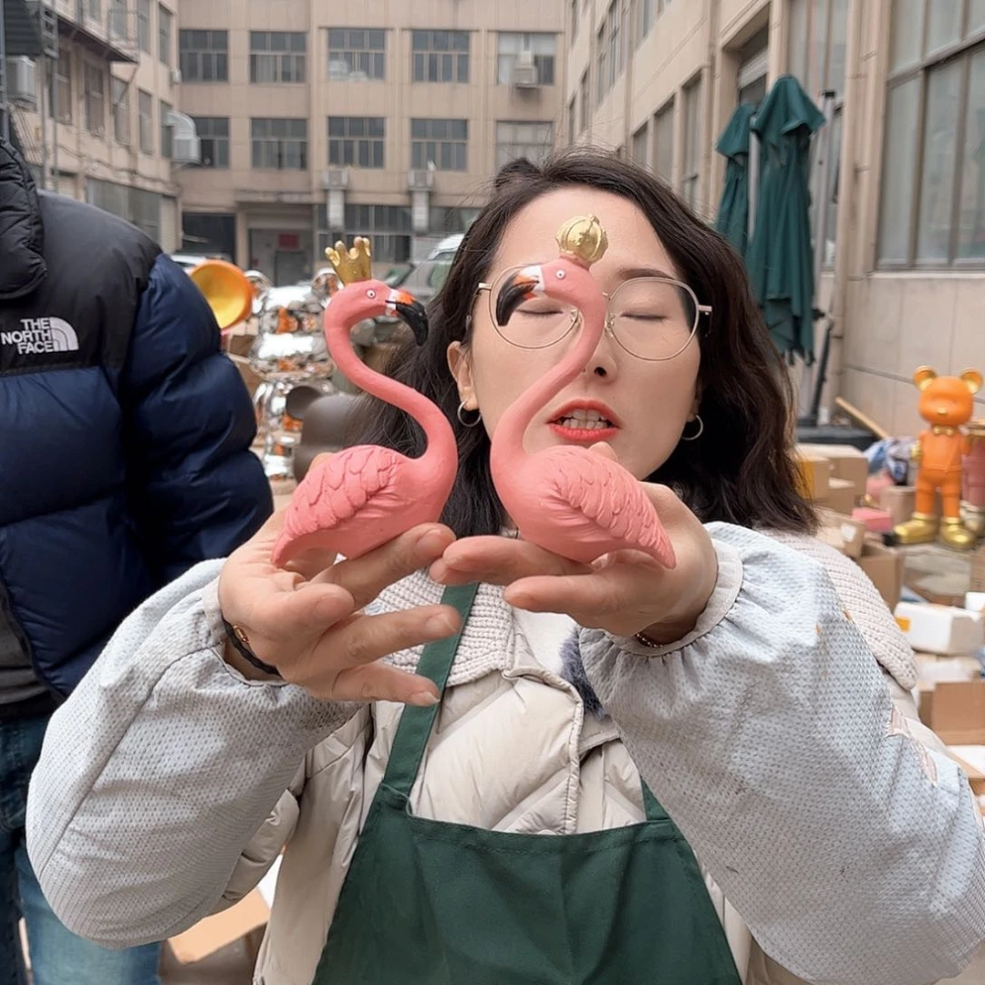 树脂火烈鸟摆件摆件家居