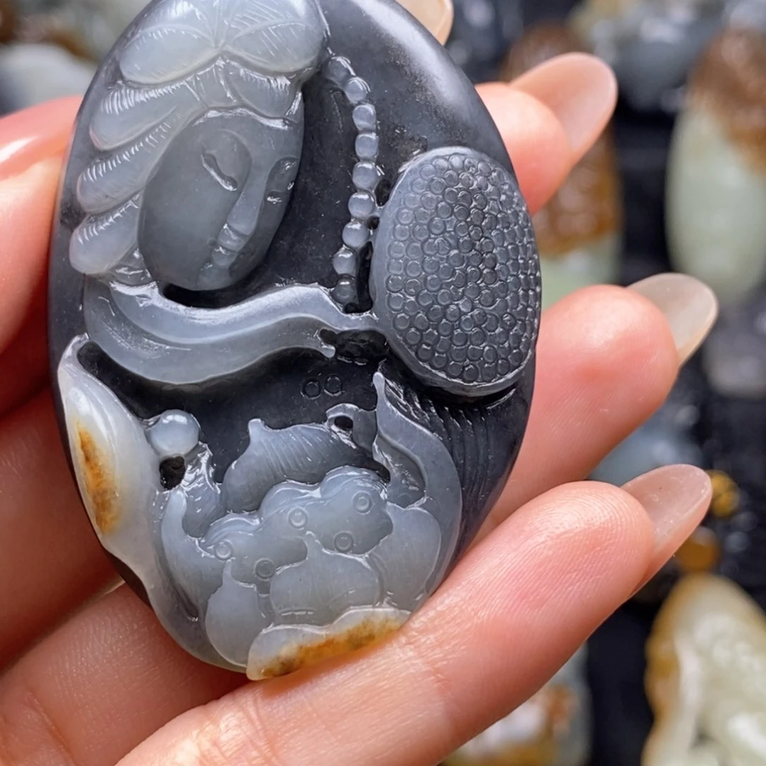 和田玉未镶嵌挂件