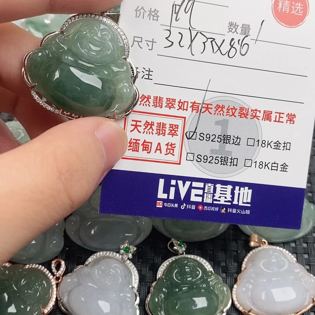 翡翠银S925镶嵌颈饰