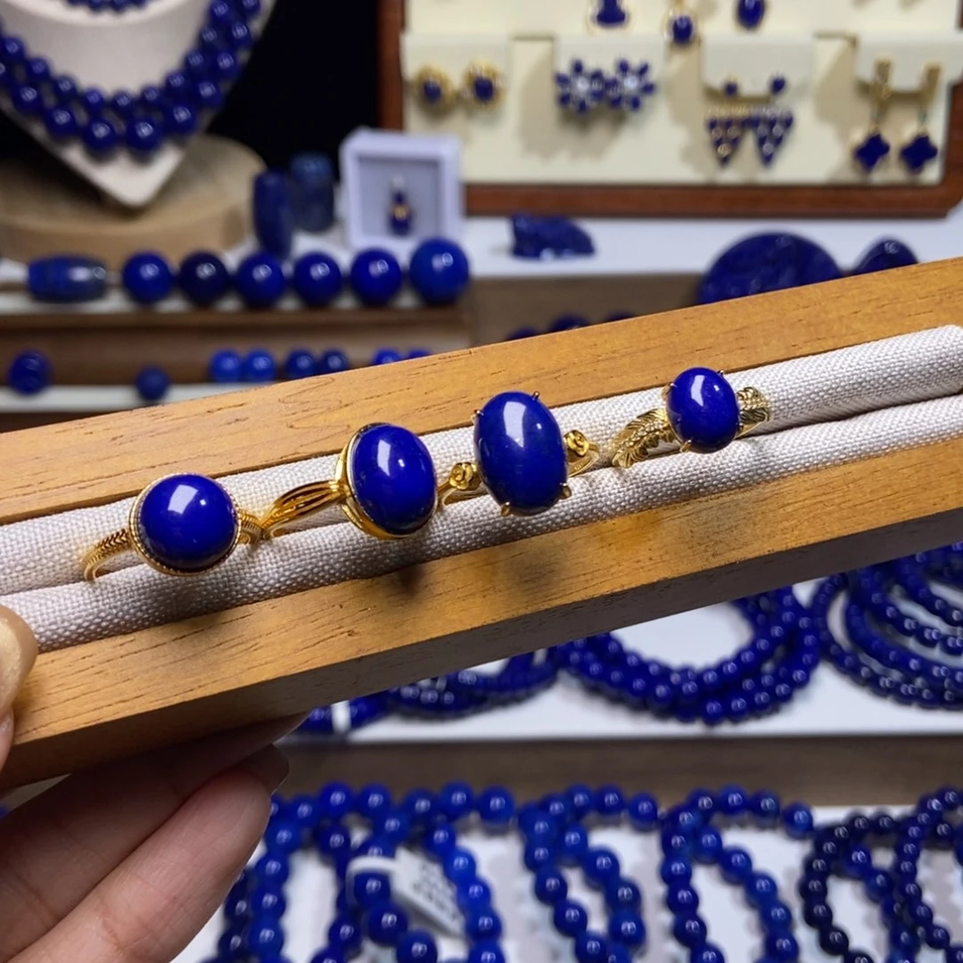 青金石银S925镶嵌戒指多样性发其一 下单备注款式