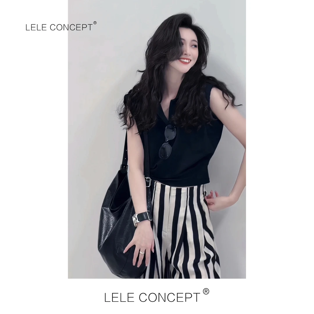 LELE CONCEPT丨【如一】气质洋气落肩POLO上衣S1047