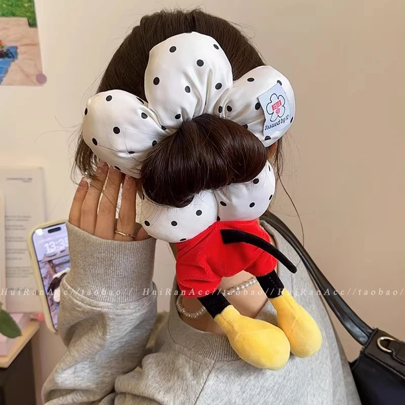 卡通米奇屁股发圈花朵大肠发圈女丸子头绳可爱米老鼠发绳超大发饰