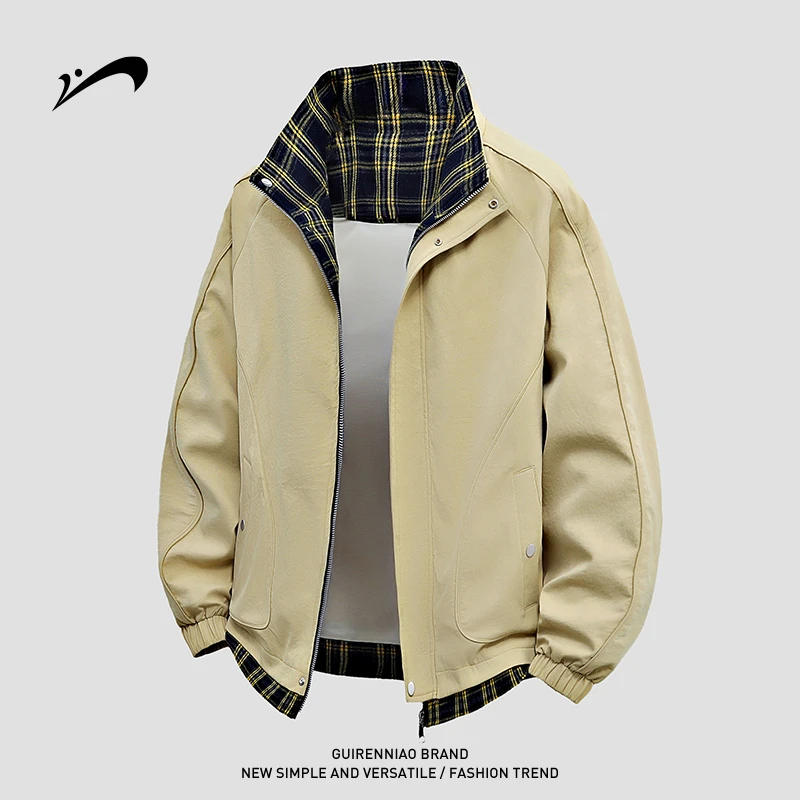 贵人鸟翻领工装飞行夹克男士2025春秋季新款潮流休闲男生外套上衣