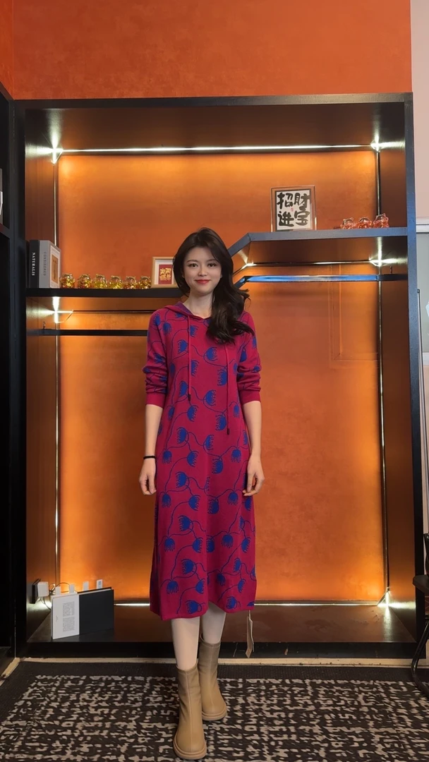 79 DD秋冬新款气质时尚显瘦百搭大码洋气毛针织连衣裙