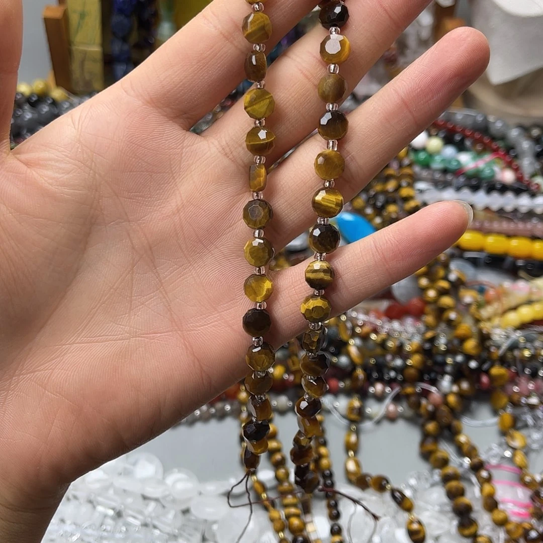 玛瑙/玉髓未镶嵌珠宝半成品卡8黄虎戒面一条