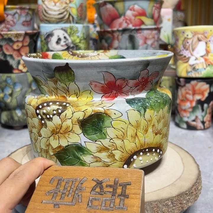 景德镇红陶精品手绘陶瓷