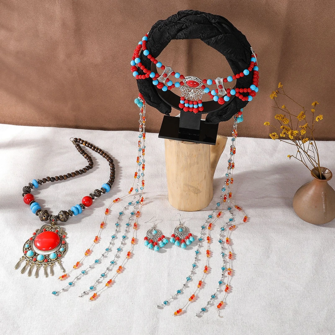 藏式旅游拍照流苏发箍额头链民族风头饰配饰发带波西米亚复古发链